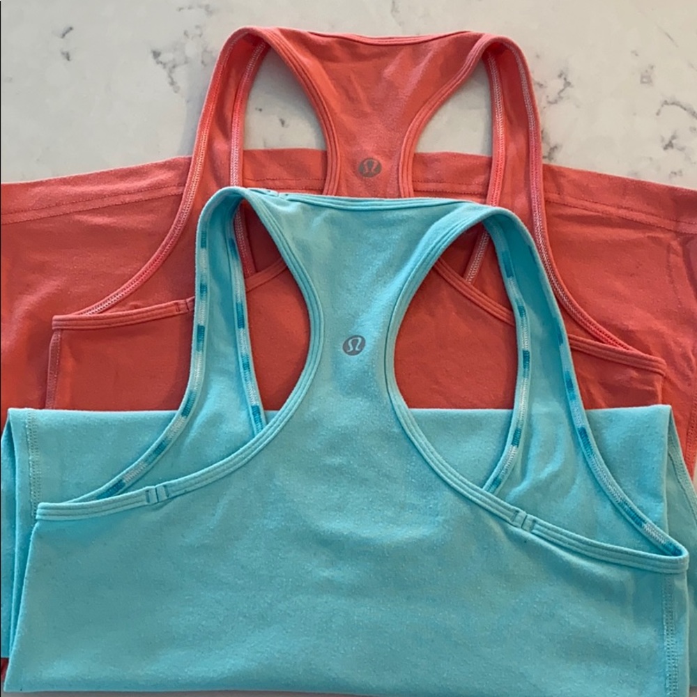 2 Lululemon racer back tank top bundle, size 6